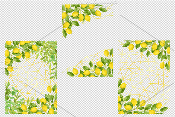 Lemon Background Set in Illustrations - product preview 1