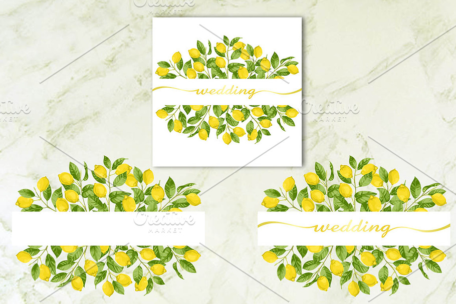 Wedding Invitation Card with Lemon  in Print Mockups - product preview 8