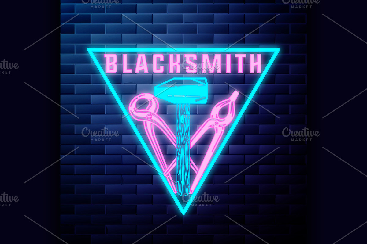Blacksmith graphic vintage emblem in Illustrations - product preview 8