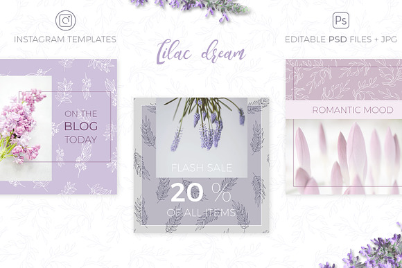 Lilac Dream+Insta Templates in Patterns - product preview 4