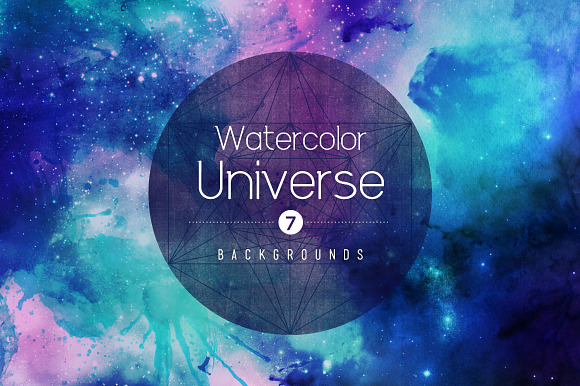 Watercolor Universe Backgrounds in Textures - product preview 2