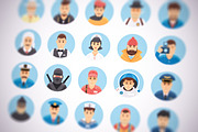 Flat vector persons icons set