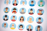 Flat vector persons icons set