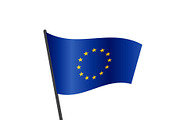 European union flag on pole