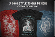 3 Boho Style T-shirt Designs