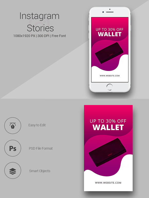 Wallet Instagram Stories in Instagram Templates - product preview 1