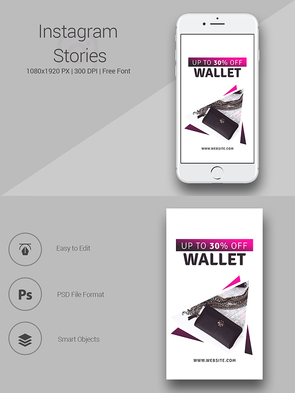 Wallet Instagram Stories in Instagram Templates - product preview 2
