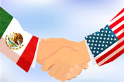 USA and Mexico handshake