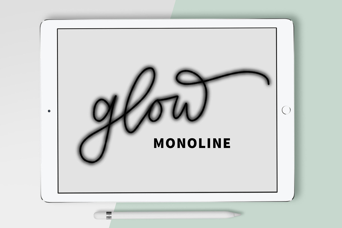 Procreate Brush - Glow Monoline in Photoshop Brushes - product preview 8