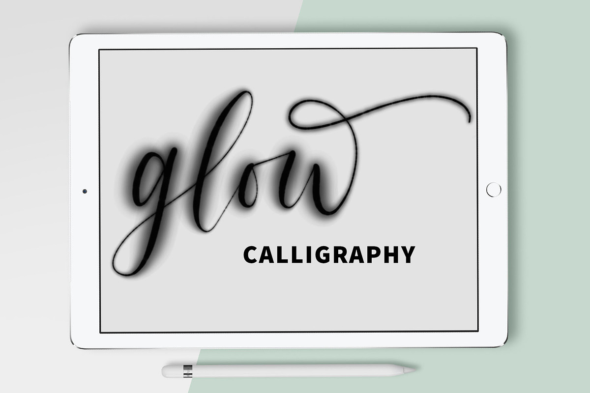 Procreate Brush - Glow Calligraphy in Photoshop Brushes - product preview 8