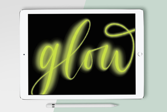 Procreate Brush - Glow Calligraphy in Photoshop Brushes - product preview 1