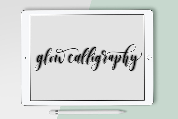 Procreate Brush - Glow Calligraphy in Photoshop Brushes - product preview 2