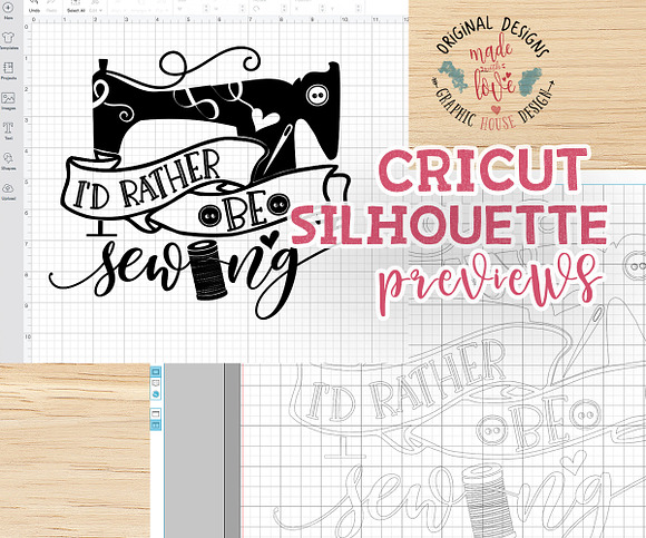 I'd Rather Be Sewing Cut File in Illustrations - product preview 1