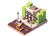 Isometric real estate agency office