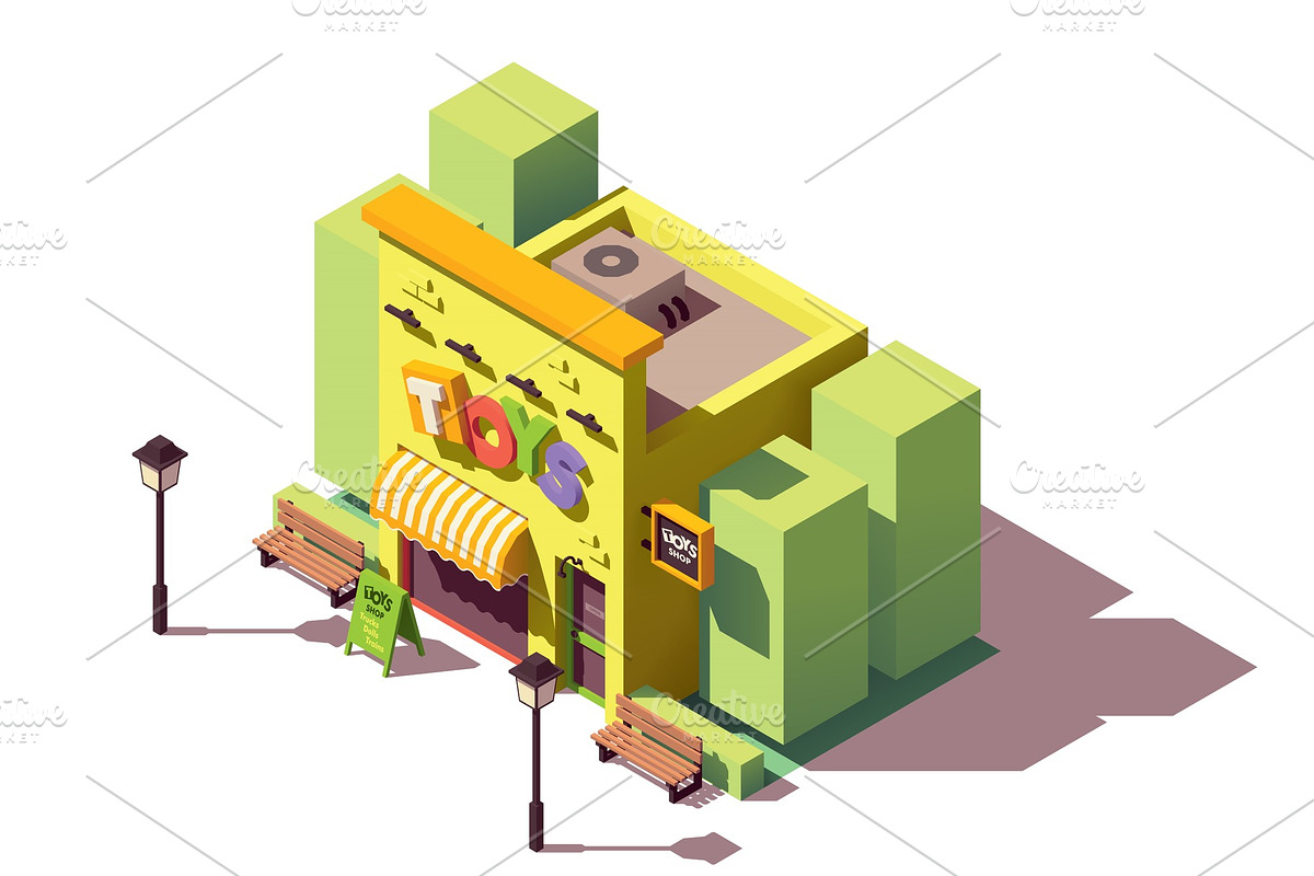 Vector isometric toy store in Illustrations - product preview 8