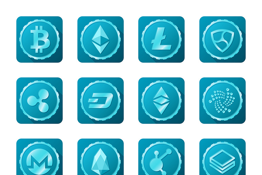 Common crypto currency signs set