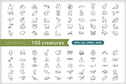 Minimal 100 creature icons