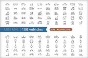 Minimal 100 vehicle icons