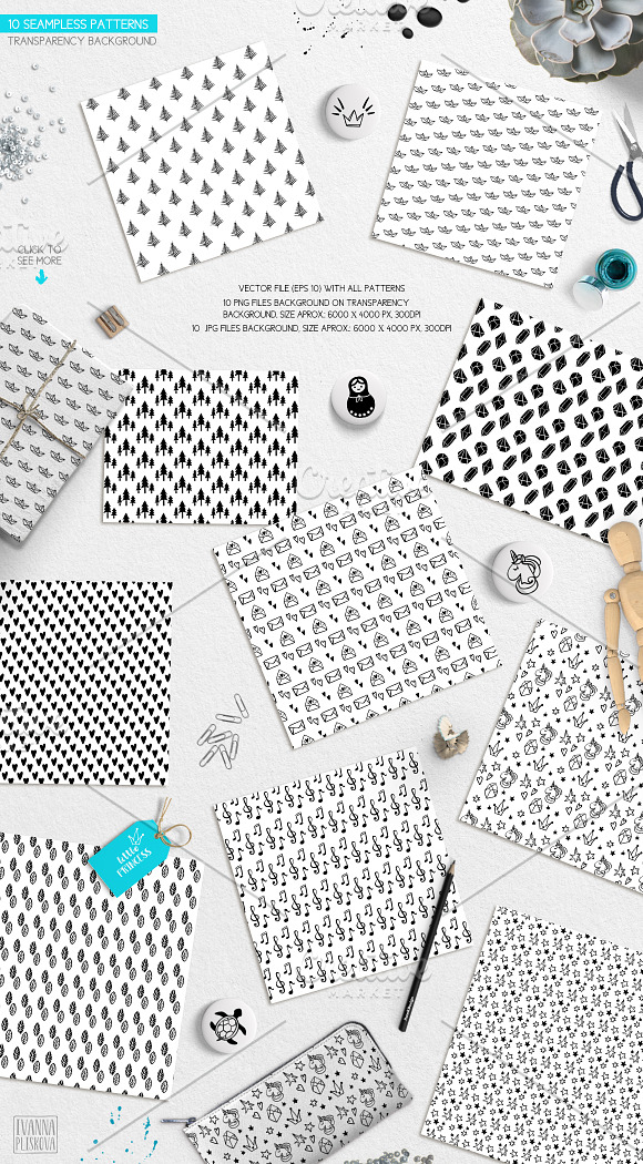 Ivanka Font•Patterns•Vector elements in Script Fonts - product preview 5