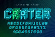 Crater futuristic decorative font