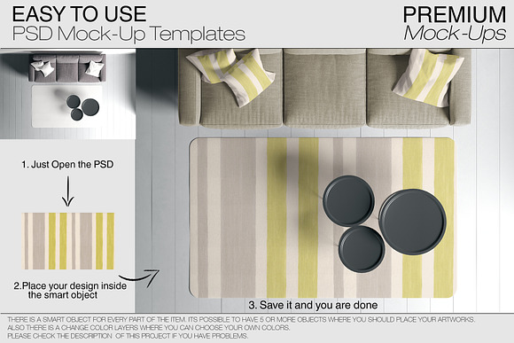 Carpets in Living Room Pack in Product Mockups - product preview 8