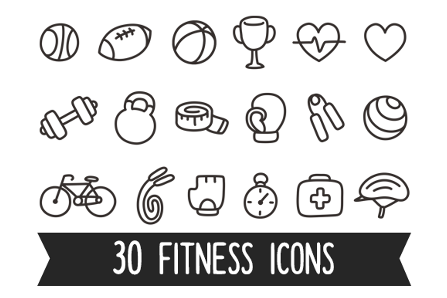 Sport and fitness icons in Sports Icons - product preview 8