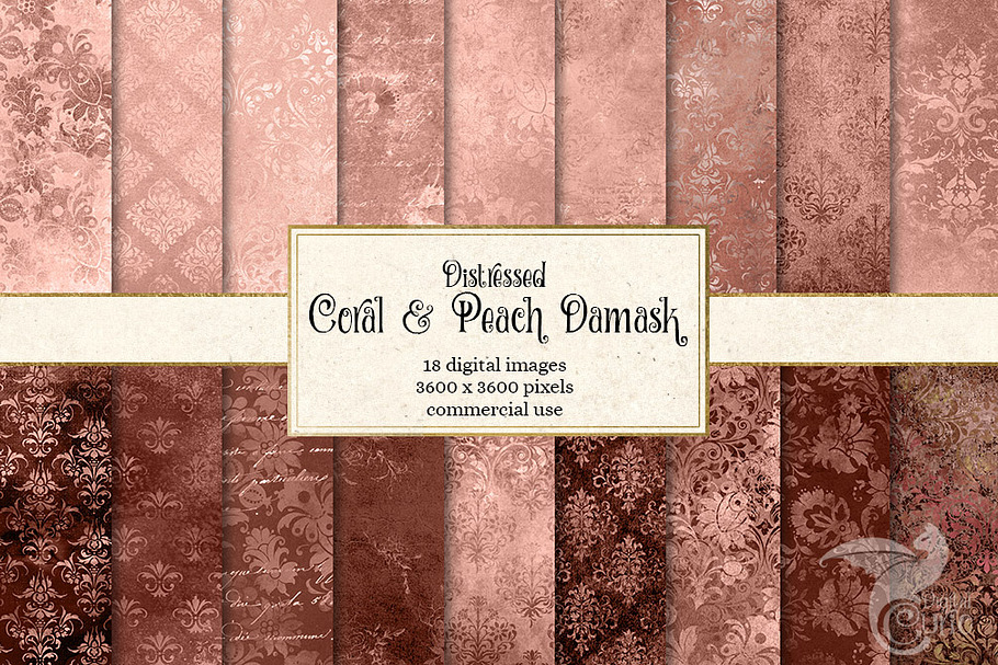 Coral & Peach Distressed Textures