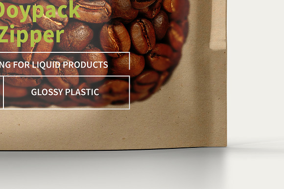 Kraft Transparent Doypack With Zippe in Product Mockups - product preview 5