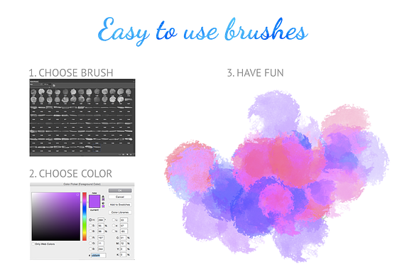 Watercolor brushes and styles in Photoshop Brushes - product preview 1