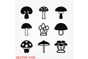 Mushroom icon vector