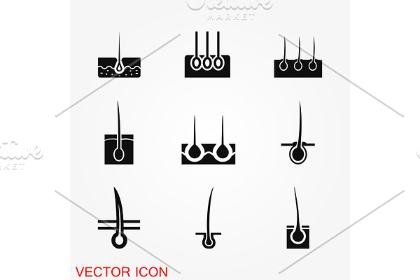 Hair icon vector