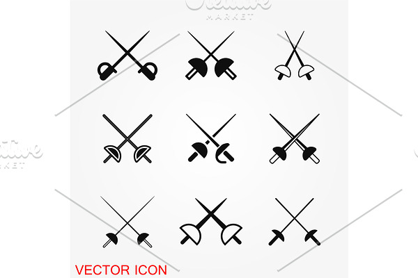 Fencing icon vector