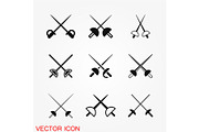 Fencing icon vector