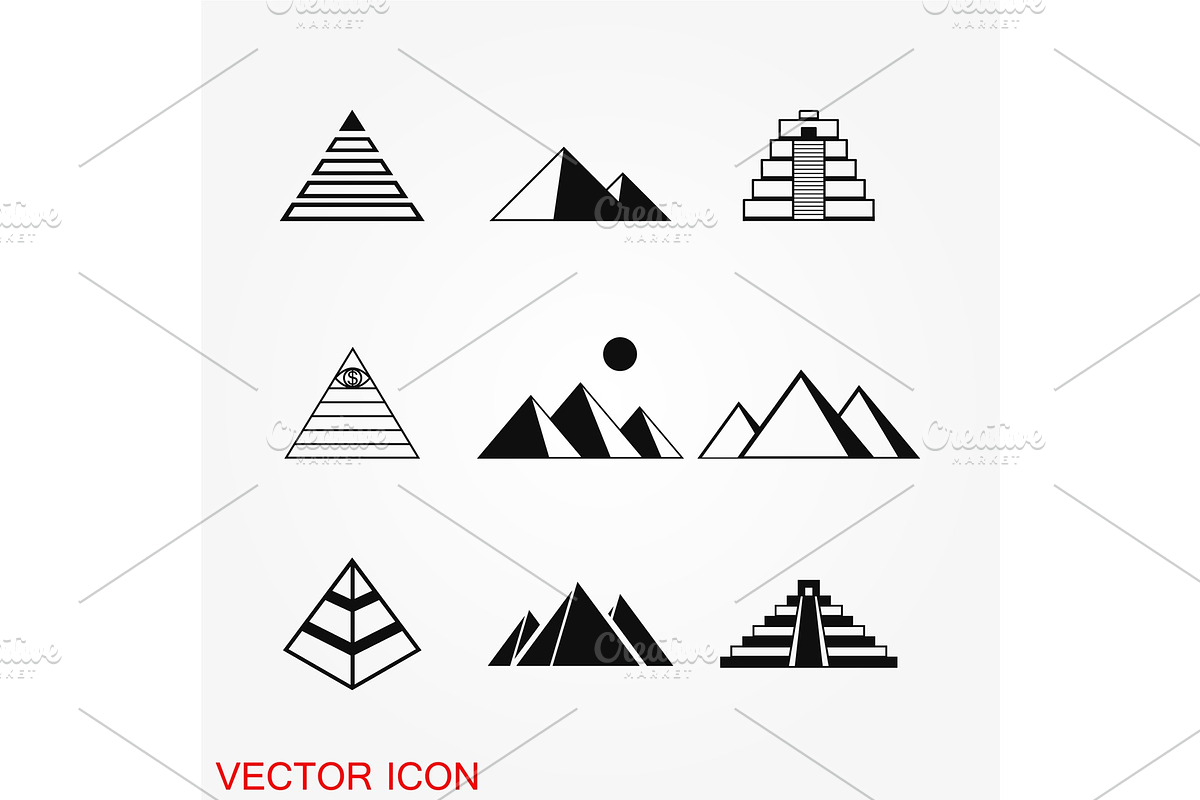 Pyramid icon vector in Illustrations - product preview 8