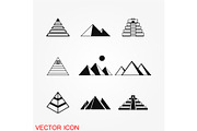 Pyramid icon vector