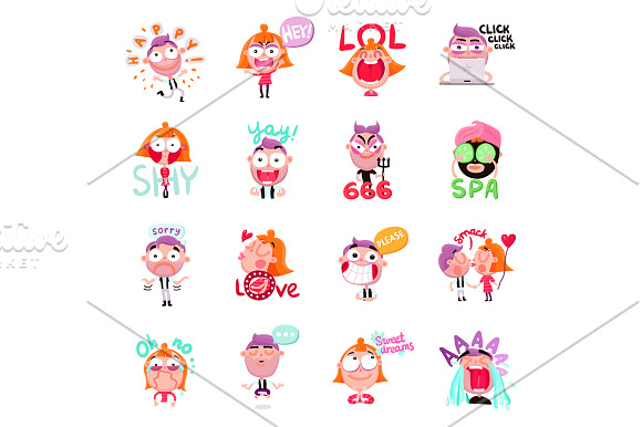 People Stickers Set in Illustrations - product preview 2