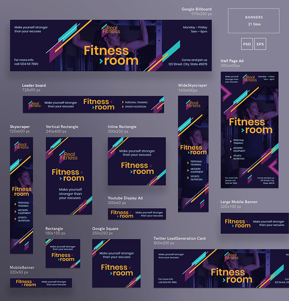 Banners Pack | Fitness Gym in Templates - product preview 2