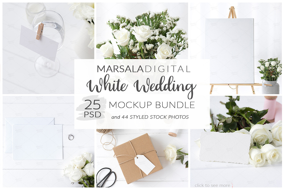 White Wedding Mockup Bundle in Product Mockups - product preview 8