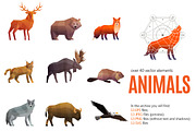 Polygonal Animals Set