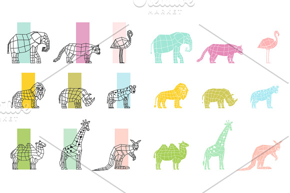 Polygonal Animals Set in Illustrations - product preview 4