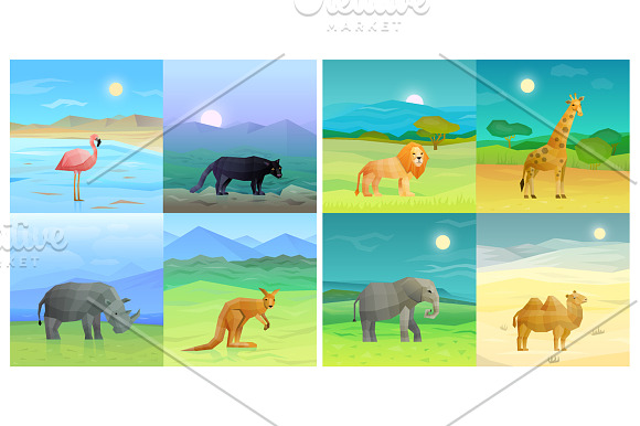 Polygonal Animals Set in Illustrations - product preview 6