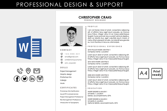 CV + Letter + Icons & PRO support! in Resume Templates - product preview 1