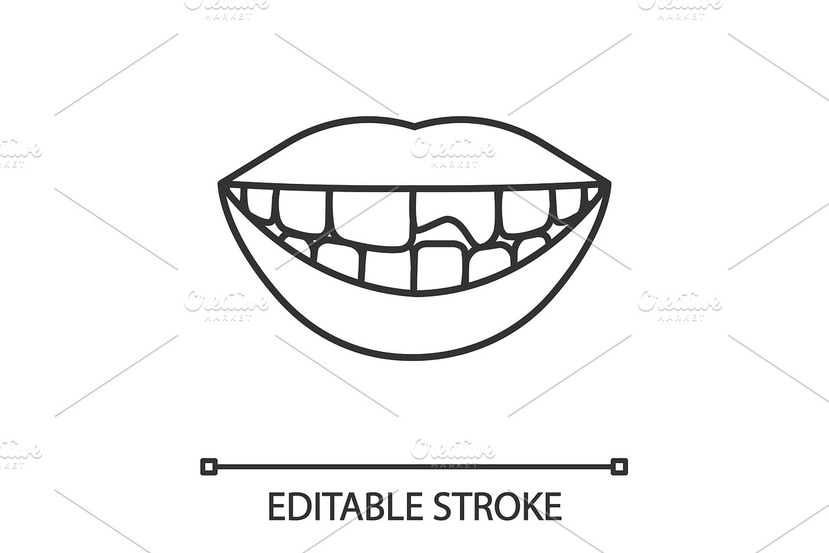 Broken tooth linear icon in Graphics - product preview 8