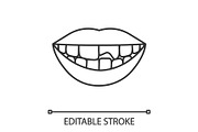 Broken tooth linear icon