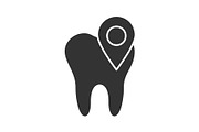 Dental clinic location glyph icon