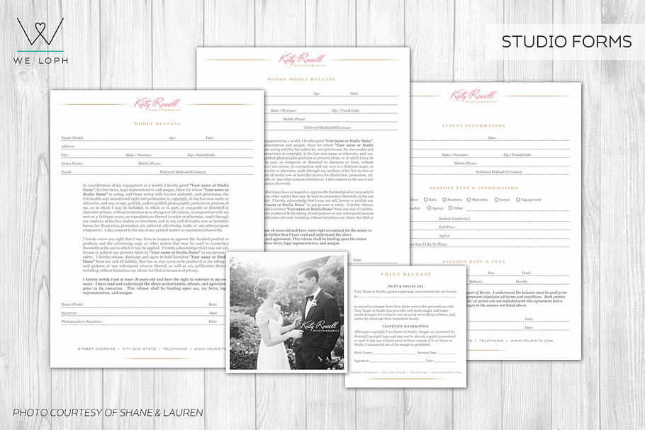 Photography Studio forms templates