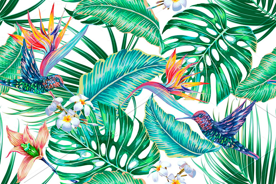 Tropical botanical pattern