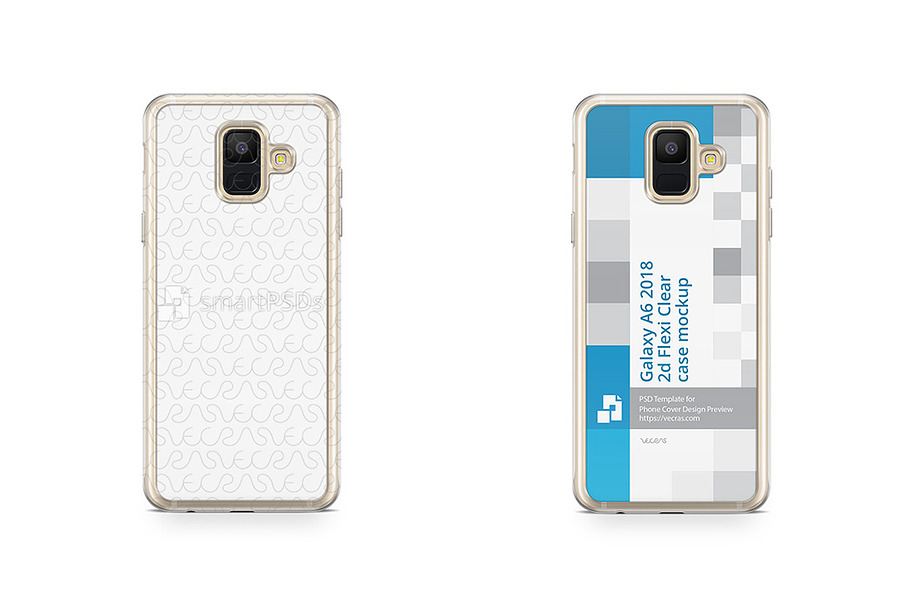 Galaxy A6 2d Flexi Clear Case Mockup in Product Mockups - product preview 8