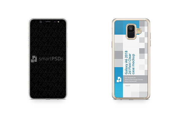 Galaxy A6 2d Flexi Clear Case Mockup in Product Mockups - product preview 1