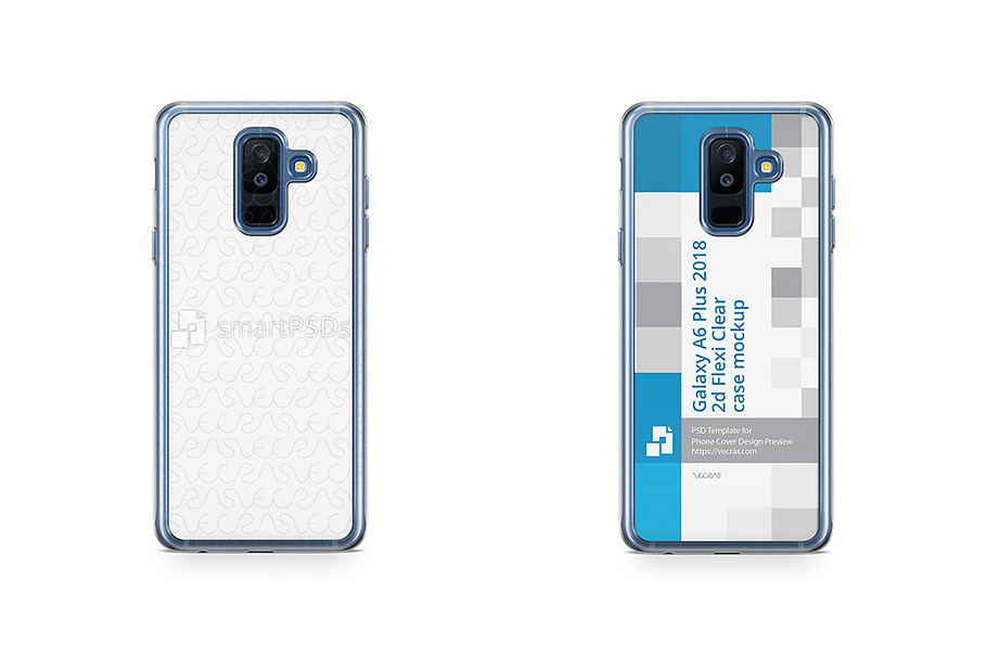 Galaxy A6 Plus 2d Flexi Clear Case  in Product Mockups - product preview 8